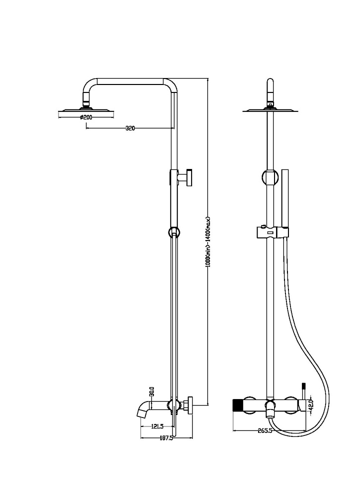 Фото Стойка для душа Boheme Uno (468-G)