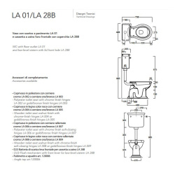 SIMAS Arcade/Lante D23cr Низкая труба с механизмом слива для бачка AR812B, LA28B