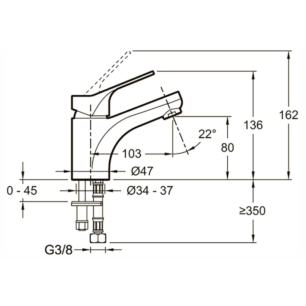 Смеситель Jacob Delafon Brive E75762-4-CP для раковины