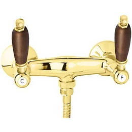 Фото Смеситель Cezares First DS-02-Nc цвет бронза, ручки орех