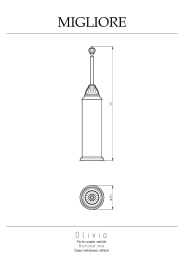 Фото Migliore Olivia 17423 Ершик напольный, колба металл, керамика белая, бронза