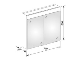 Фото Зеркальный шкаф Keuco Edition 400 21531171301, алюминий