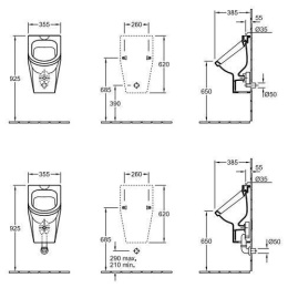 Писсуар 55730501 VILLEROY&BOCH Omnia architectura, 355х620х385 мм