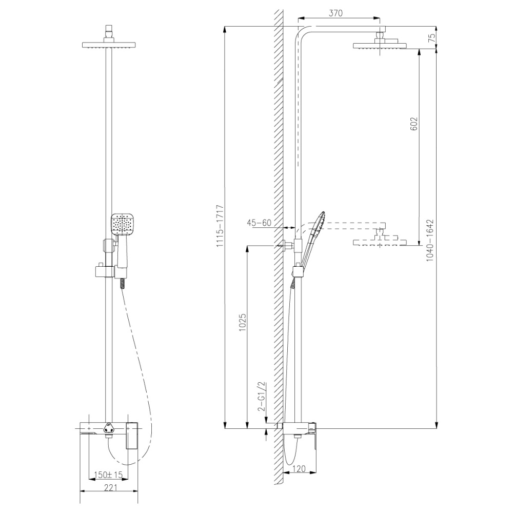 Душевая стойка Lemark Tropic (LM7005C) хром