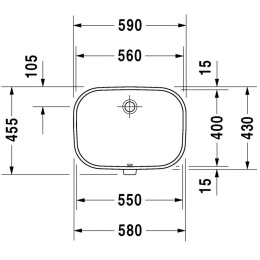 Раковина 56 см Duravit D-Code 0338560000, белый