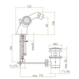 Смеситель Fiore Venere Sky 13ZZ0632 для биде, бронза