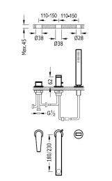 Фото Смеситель для ванны Tres Class 20516103