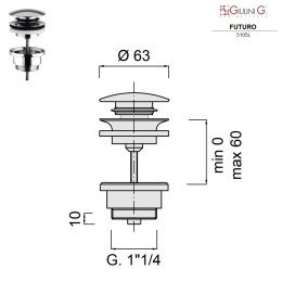 Слив для раковины универсальный Giulini хром   F5105L
