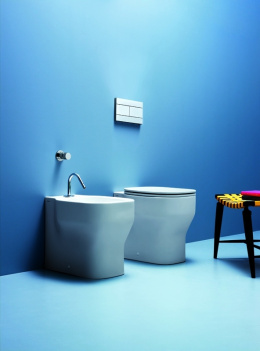 Фото AZZURRA GLAZE Биде напольное 52*36см с 1 отв под смеситель с креплением VFV, цвет белый