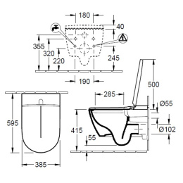 Унитаз подвесной Villeroy & Boch ViClean-I V0E200R1 с функцией биде, альпийский белый CeramicPlus
