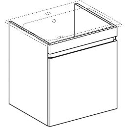 Тумба под раковину Geberit Renova Plan 869555000, 53,8 см, цвет белый глянцевый