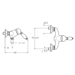 Смеситель для душа 2725/27V0br Orta GATTONI