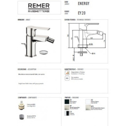 Remer Energy EY20NO Смеситель для биде (черный матовый)