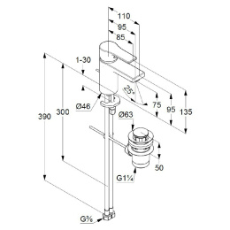 Смеситель для раковины Kludi Zenta SL (482630565) хром