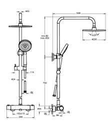 Фото Душевая система Vitra AquaHeat (A47208EXP) хром