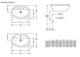 Фото Раковина накладная Loop&Friends 5155 60R3