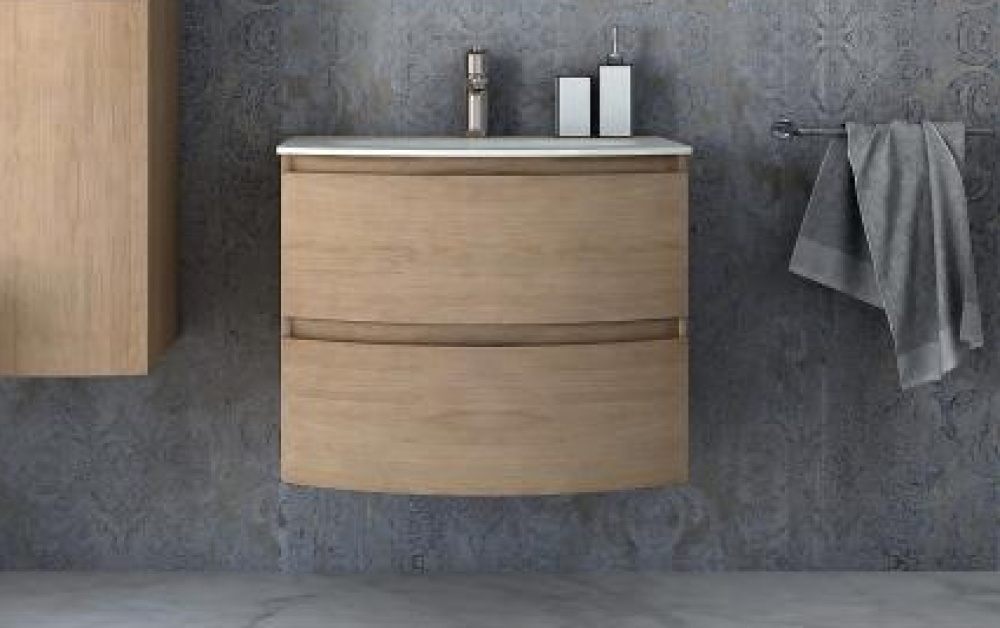 Тумба под раковину Cezares Vague 54834 69 см подвесная, цвет rovere tabacco