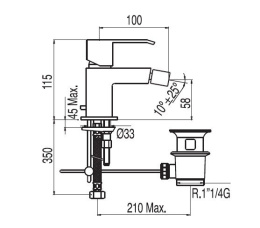 Фото Tres Cuadro 106120DA Смеситель для биде