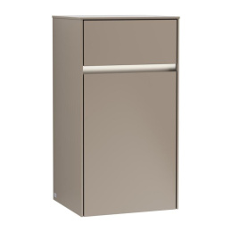 Фото Villeroy Boch Collaro C032L0VG Шкаф боковой для ванной комнаты, петли слева (Truffle Grey)