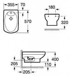 Фото Биде подвесное Roca Dama Senso (357515000) белый