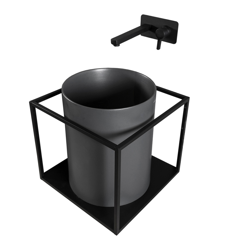 Фото Раковина накладная  37 см Galassia Core (7305NEMT), цвет черный, матовый