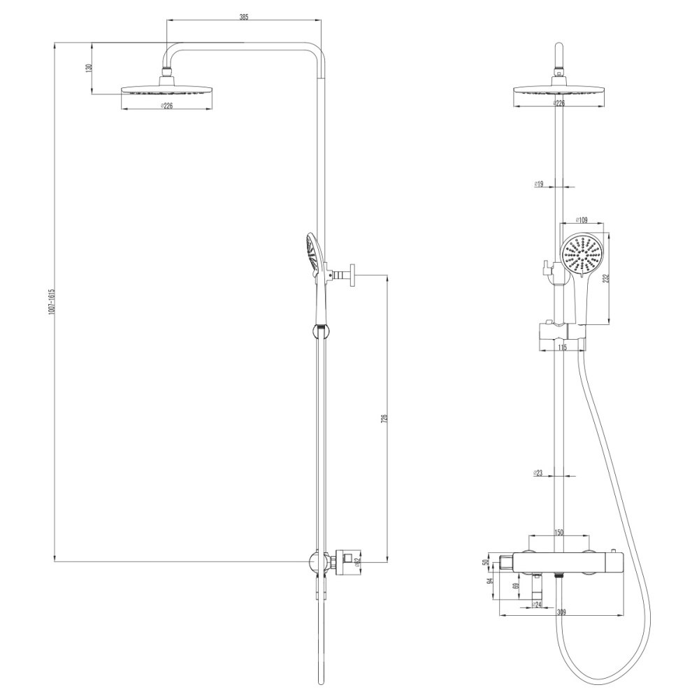 Душевая система Lemark Bronx (LM3772BL) черный