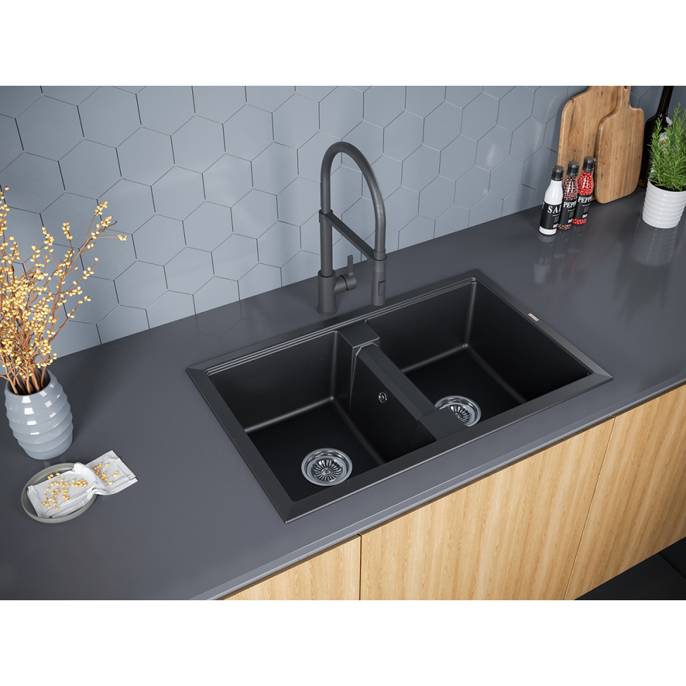 Мойка для кухни Paulmark Tandem (PM238150-BL) чёрный