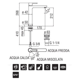 Nobili ABC AB87128/2CR Смеситель для раковины (хром)