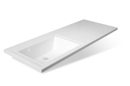 Фото Раковина Эстет Даллас 110 L ФР-00001741 над стиральной машиной Белая