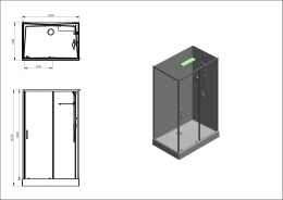Фото Душевая кабина 120x80x202 Aquanet (00281973) Без гидромассажа, Акрил, Поддон низкий