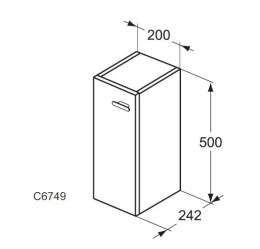 Шкафчик настенный C6749WG Ideal Standard Connect Space
