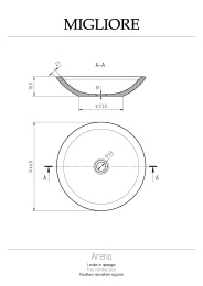 Фото Migliore ARENA Раковина накладная круглая D46 см, золото/золото, ГЛЯНЦЕВАЯ 31371