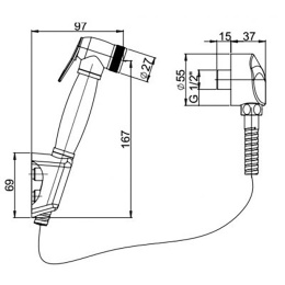Фото Гигиенический душ Paini Aria 53CR174KIT хром