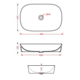 Раковина 65 см ArtCeram Ghost (GHL002 05 00) белый
