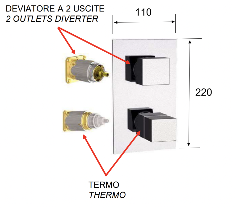 Фото Смеситель термостатический для душа Remer Q-Elegance QT92KB