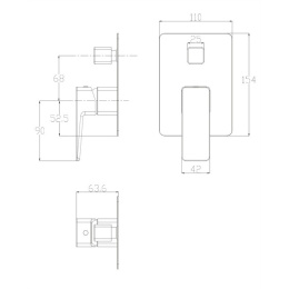 Omnires Parma PM7435GR Смеситель для душа скрытого монтажа (графит)