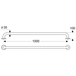 Поручень опорный прямой 100 см Ideal Standard CONTOUR S6459AC
