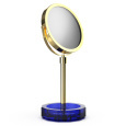 Косметическое зеркало Decor Walther Kristall 0941895 настольное, 5х, синий / золото глянцевое