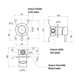 Смеситель для душа Cisal Xion XI000304D1, серый