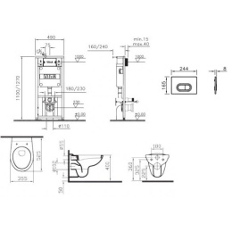 Инсталляция и унитаз Vitra Normus (9773B003-7203) белый
