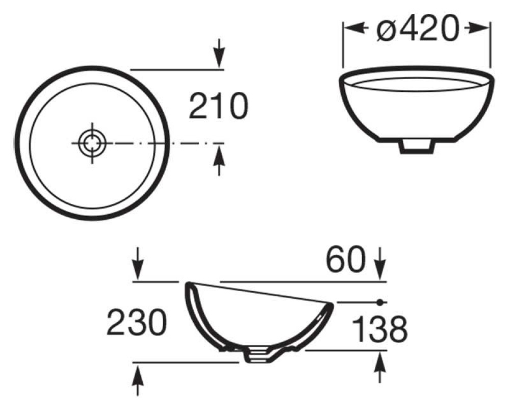 Раковина накладная Roca Bol (327876000) белый