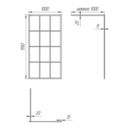 Фото Душевая перегородка 100x195 Paini PAINI-WalkIN100G