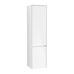 Фото Villeroy Boch Collaro C033L0DH Шкаф пенал для ванной комнаты, петли слева (Glossy White)