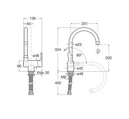 Смеситель для кухни Roca L20 (5A8209C00) хром