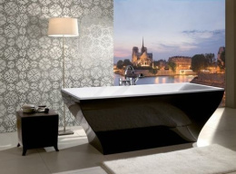 Фото Квариловая ванна Villeroy&Boch La Belle 180 x 80 см (UBQ180LAB2PDT1V-01) с черной панелью