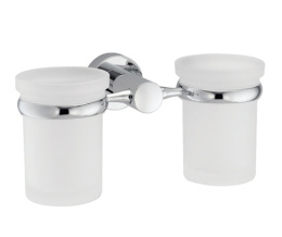Стакан стеклянный с держателем WasserKRAFT Donau 9428D, двойной