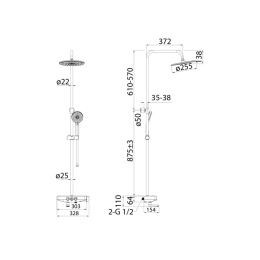 Фото Душевая система Iddis Shelfy (SHESBBTi06) хром