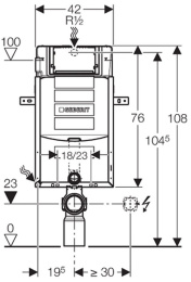 Фото Инсталляция Geberit Kombifix 110.350.00.5 UP320 для унитаза, для клавиш Sigma