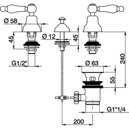 Фото Смеситель для биде Cisal Arcana Toscana TS00121024, золото