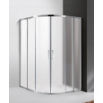 Душевой уголок Cezares Molveno-R-22-100+30-P-Cr, 130 x 130 x 190 см, стекло текстурное Punto, хром